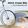 Whisen 26" Men's Beach Cruiser Bike, Single Speed Bicycles with Steel Frame, Wide Wheels for Stability - 3 of 4
