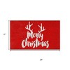 HomeRoots 17" X 29" Red And White Coir Reindeer Outdoor Christmas Door Mat - 3 of 4
