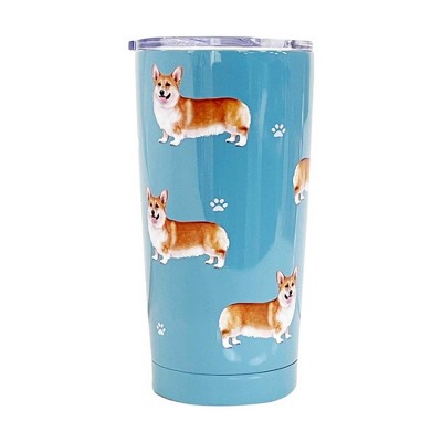 E & S Imports 7.0 Inch Welsh Corgi Serengeti Tumbler Hot Or Cold Beverages Tumblers