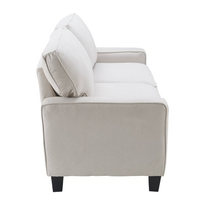 Creamy Comfort Recliner with Wood Accents and Removable Cushions