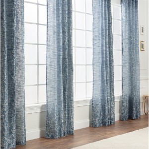 Chanasya 2pk Jacquard Floral Partial Room Darkening Grommet Window Curtain Panels - Set of 2 - 1 of 4