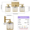 POWLIG 16.9-in 3-Light Gold Dimmable Transitional Vanity Light with Square Crystal Shade - 4 of 4