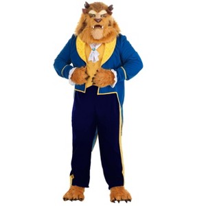 HalloweenCostumes.com 6X  Men  Plus Size Men's Beauty and the Beast Authentic Beast Costume., Black/Blue/Orange - 1 of 4