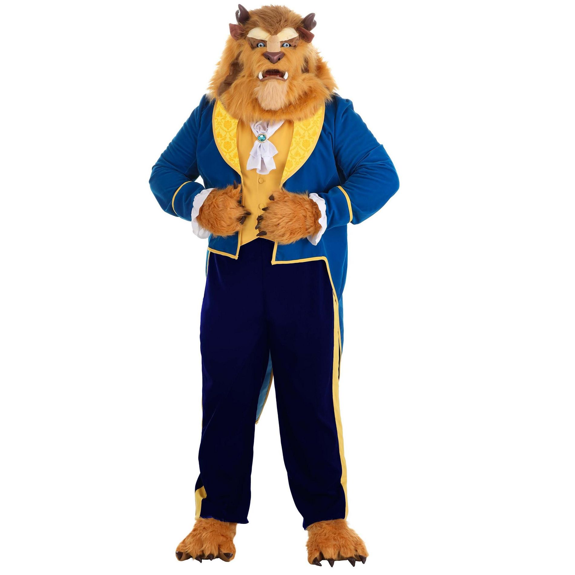 HalloweenCostumes.com 3X Tall  Men  Plus Size Men's Beauty and the Beast Authentic Beast Costume, Black/Blue/Orange