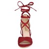 Allegra K Women's Open Toe Crisscross Block Heeled Lace Up Sandals - 2 of 4