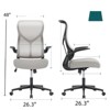 FONTOI Task Chairs, Mesh Office Chair with Flip-up Armrests and Lumbar Support for Home Office, Gray, 26.3"*48"*26.3" - 3 of 4