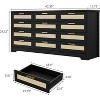 Acekool 12 Drawer Rattan Dresser, Modern Wood Chest with Woven Rattan Fronts & Handles, Storage Organizer for Bedroom, Nursery, Entryway, Living Room - 2 of 4