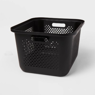 Large Decorative Plastic Bin with Cutout Handles White - Brightroom™