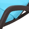 Kumasinova Chaise Lounge Outdoor with Cushion,Wicker-Style Patio Lounge Chair,All-Weather Lounge Chair Outdoor for Backyard&Beach,Dark Brown+Blue - 4 of 4