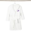 Personalized Linum Kids 100% Polyester SUPER PLUSH Double Brushed Hooded Bathrobe in Purple Script Font - 2 of 3