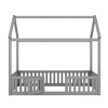 Platform Bed Frame Modern Wood Grain Design with Fence and Door for Kids Bedroom 40.2"W - 3irtyhousy - 3 of 4