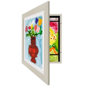 Americanflat Kids Art Frame 10x12.5 inches with 8.5x11 inches Mat - Composite Wood And Glass - Holds 100 Artworks - 1 of 4