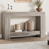 47" Farmhouse Console Table with 2 Tiers and Storage – Large Wooden Sofa Table for Entryway, Hallway and Living Room - 2 of 4