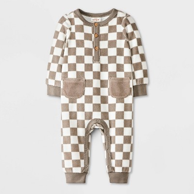 Image of Baby Velour Romper - Cat & Jack™ Gray 3-6M