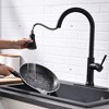 Gulches Touch-On Kitchen Faucet with Pull Down Sprayer Single Handle Brass Touch Activated Kitchen Sink Faucet with 2-Way Pull Out Sprayer, Black - 3 of 4