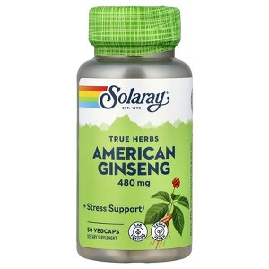 Solaray True Herbs, American Ginseng, 480 mg, 50 VegCaps - 1 of 4