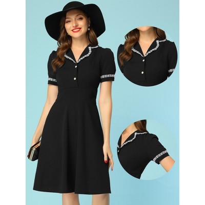 INSPIRE CHIC Women's Elegant Ruffled Peter Pan Collar Dresses - image 2