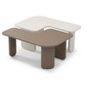 PAGED L-Shape Coffee Table Modern Minimalist Living Room Table with Curved-Panel Supporting Legs, Center Table for Living Room, Study - 3 of 4