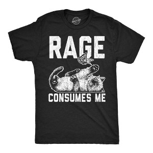 Mens Funny T Shirts Rage Consumes Me Sarcastic Kitten Graphic Novelty Tee for Men - Crazy Dog Men's T Shirt - 1 of 4