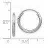 Black Bow Jewelry 2mm, 14k White Gold, Diamond-cut Endless Hoops, 17mm (5/8 Inch) - 3 of 4