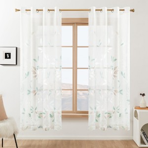 Deconovo Grommet White Semi Sheer Curtains Set of 2 - 1 of 4