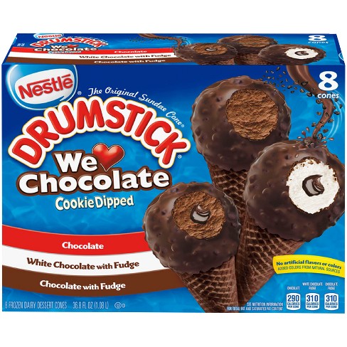 Nestle We Love Chocolate Cookie Frozen Dipped Drumstick 8ct Target