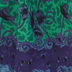 kelly green folk floral