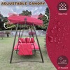 YOOCOZZ Outdoor Steel Swing Lounge Chair & Swing Bed with Cushions, Storage Pockets and Canopy - 4 of 4