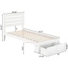 AFI Furnishings Oxford Twin Extra Long Bed with Foot Drawer and USB Turbo Charger in White - 2 of 4