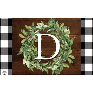 Briarwood Lane Everyday Doormat 30x18 Indoor Outdoor Wreath Monogram Letter D Doormat - 1 of 4
