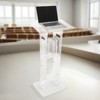 VEVOR Podium Stand, 43-Inch Acrylic Lectern, Portable Laptop Desk with Wide Reading Surface and Storage Shelf, Book Stopper, Transparent - 2 of 4