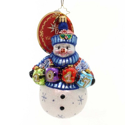 Christopher Radko 5.5" A Fun & Frosty Year 2017 Dated Snowman  -  Tree Ornaments