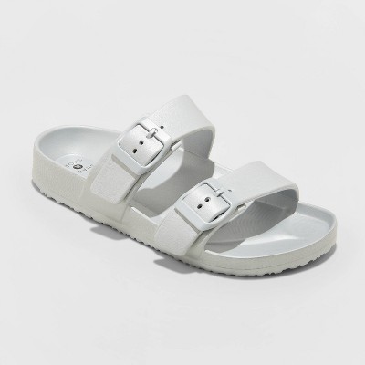womens wide width silver sandals