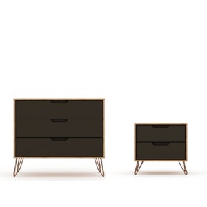 Rockefeller Dresser and Nightstand Set - Manhattan Comfort	 - 1 of 4