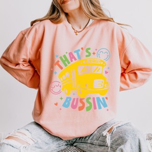 Simply Sage Market S.W.Smiley That's Bussin' Lightweight Garment Dyed Sweatshirt - 1 of 4