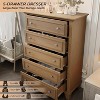 5-Drawer Dresser for Bedroom, Modern Brown Tall Chest of Drawers with Metal Handles, Clothing Storage Cabinet for Closet, Living Room or Hallway - 3 of 4
