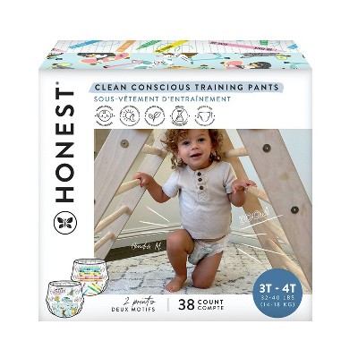 The Honest Company Clean Conscious Training Pants Let's Color & See Me  Rollin' - Size 3t-4t - 38ct : Target