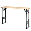 Tangkula Patio Folding Picnic Table Wood Portable Dining Table Height Adjustable - 4 of 4