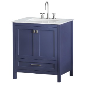 Dexmalle Navy 30" Solid Wood Freestanding Bathroom Vanity - 1 of 4