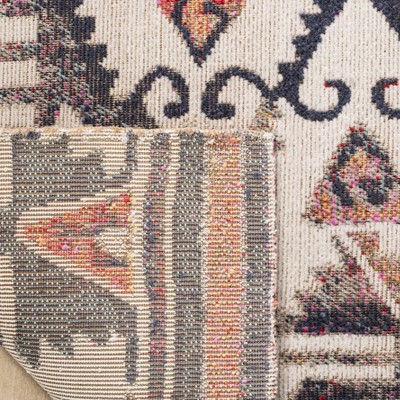 Rust and Multicolor Geometric 8' x 10' Synthetic Area Rug