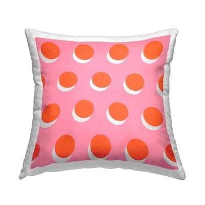 Stupell Industries Orange Over Pink Polka Dot Circles