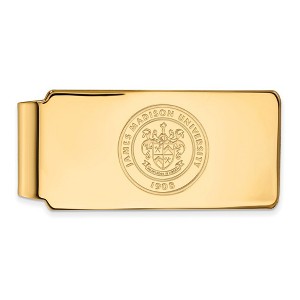 Black Bow Jewelry 10k Yellow Gold James Madison Dukes NCAA Money Clip - 1 of 3