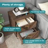 Resenkos Modern Night Stand with Mobile APP Remote Light, Jointed Wood Grain Bedside Table for Bedroom Rustic Brown - 2 of 4