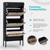 Brafabhome Rattan Shoe Cabinet with 3 Flip Drawers, Freestanding Entryway Narrow Shoe Storage Organizer for Slippers Sneakers or High Heels | 18 Pairs - 4 of 4