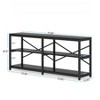 Gulches Industrial Console Table, 3-Tier Storage, X-Back Metal Frame, Black, 70.9" - 4 of 4