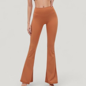 Anna-Kaci Active Women's High Waist Flare Yoga Pants with Seam Detailing - 1 of 4