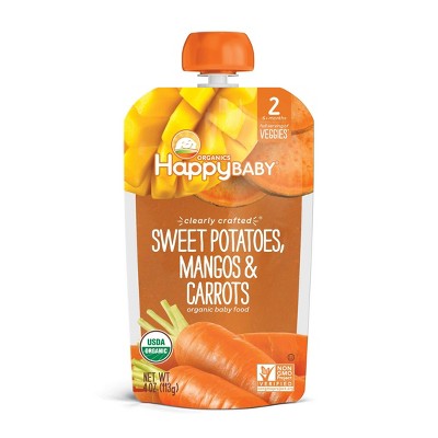HappyBaby Clearly Crafted Sweet Potatoes Mangos & Carrots Baby Food - 4oz