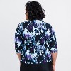 Calypsa Women's Plus Size 3/4 Sleeve Rash Guard UPF 50+ Margaux Swim Top - 2 of 4