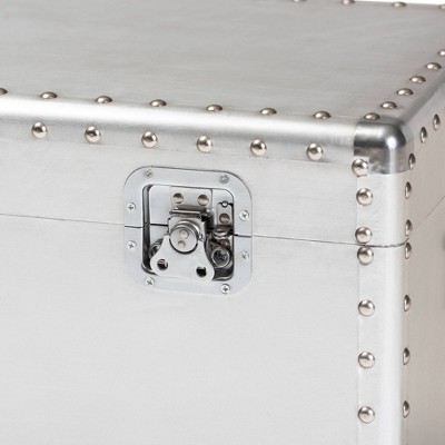 Serge Silver Metal Industrial Storage Trunk