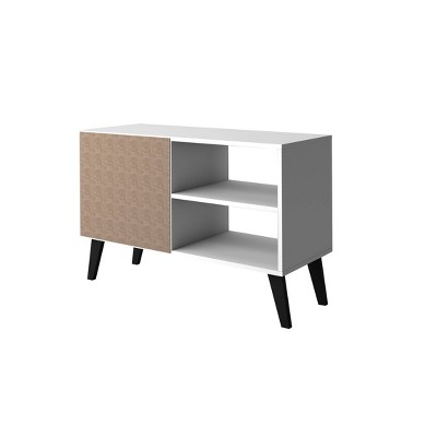 Amsterdam White Mid-Century Modern TV Stand with Cabinet